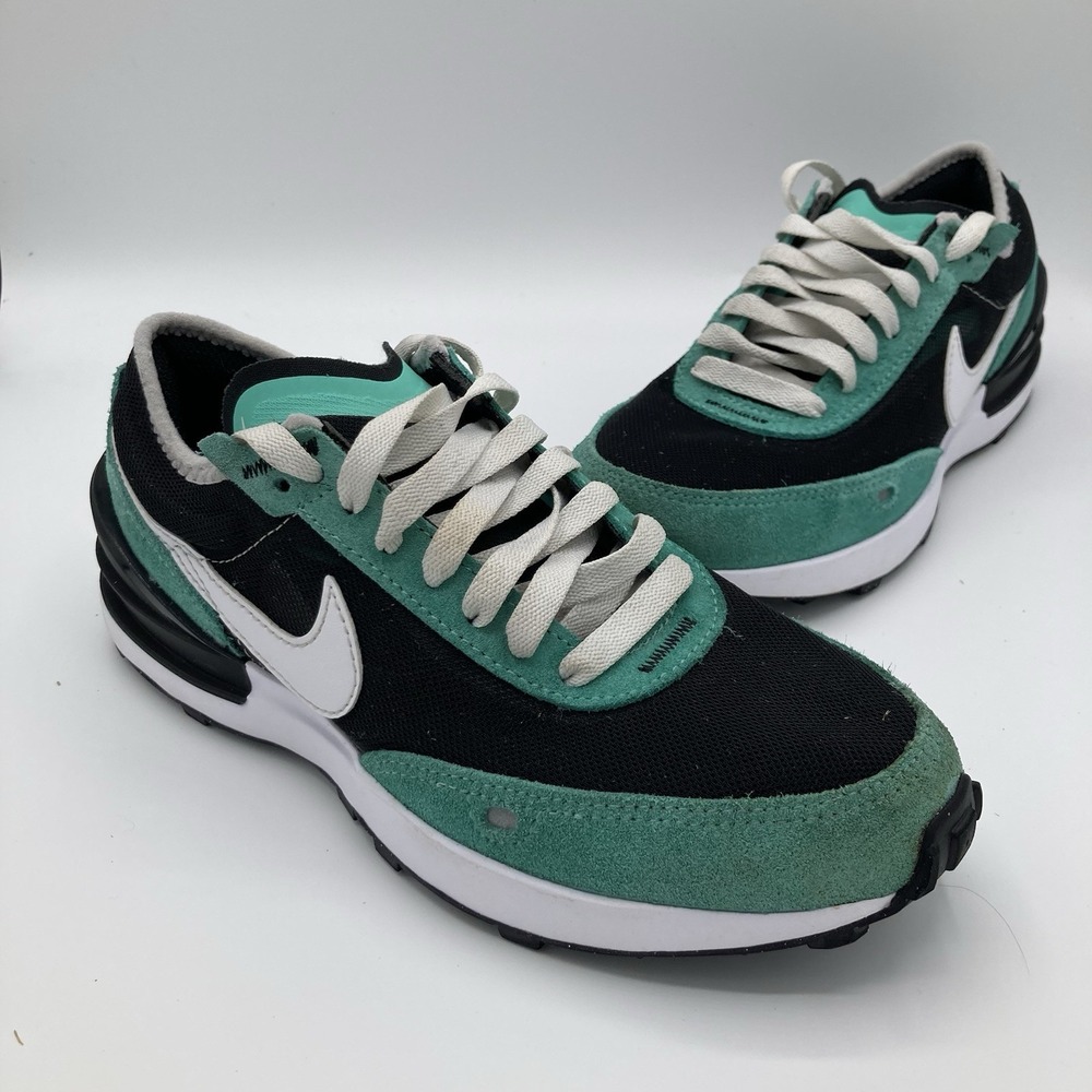 Nike Waffle One Size GS 3.5Y Women Black Mint Green White Black Shoes DC0481-008